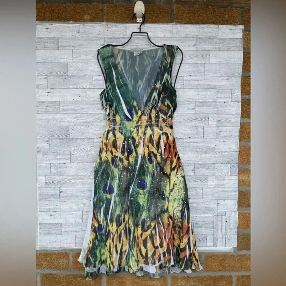 Alberto makali crinkled  safari dress size medium